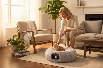 2 In 1 Round Tunnel Cat Beds